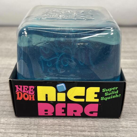 NeeDoh Nice Berg Blue XL Giant Nee Doh Niceberg Solid Squish Cube Ice Block - Picture 14 of 16